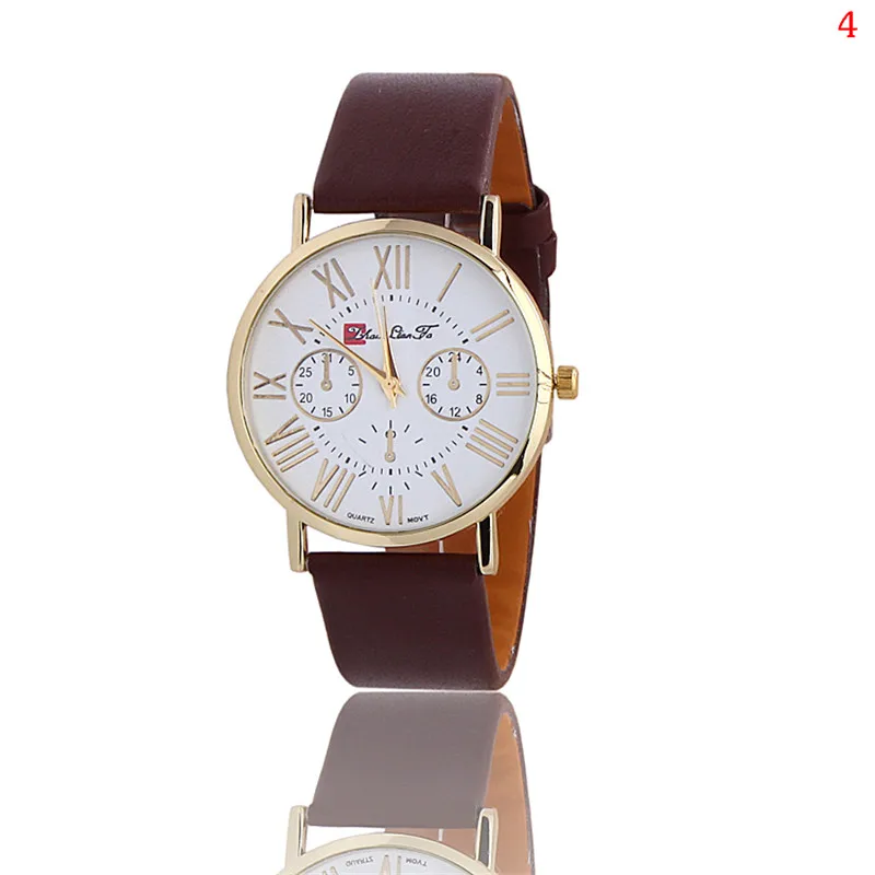 

new brand women's watches Roman Numerals quartz Watches Analog Leather men/women Casual Ladies Wristwatches Stainless steel dial