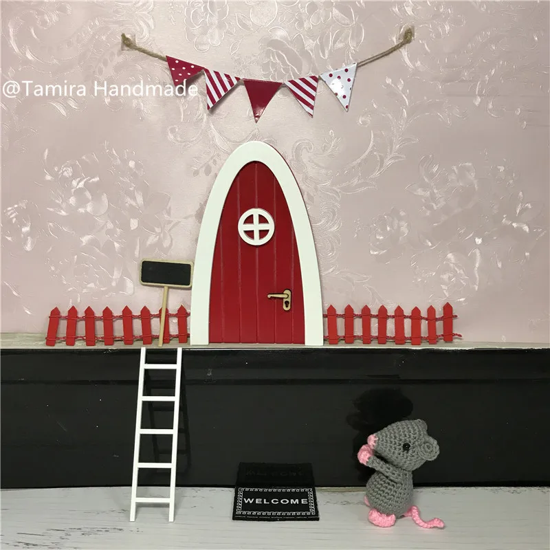 Ручная работа, Сказочная дверь, отличный подарок для ребенка, миниатюрный волшебный кролик, мышь, зубы, сказочный аксессуар, 6 стилей, вязаные набивные куклы, игрушки