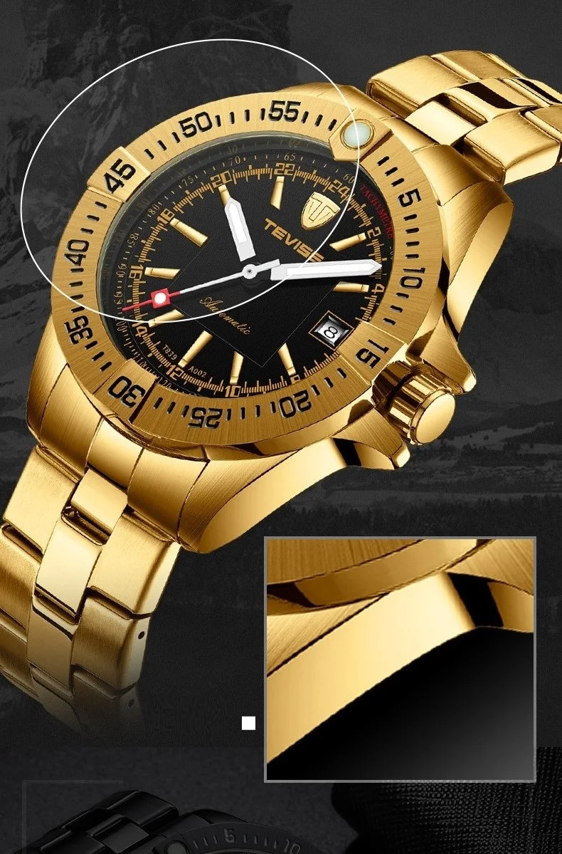 TEVISE Brand Watch Men T839A-002 Automatic Mechanical Watch Calendar Luminous Hands Waterproof Male Clock Business Wristwatch (4)