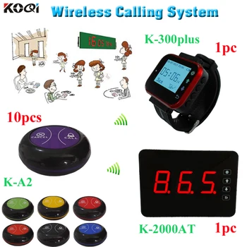 

Ycall Wireless pager system 1 touch screen 1 wrist pager receiver 10 table buttons for restaurant equipment