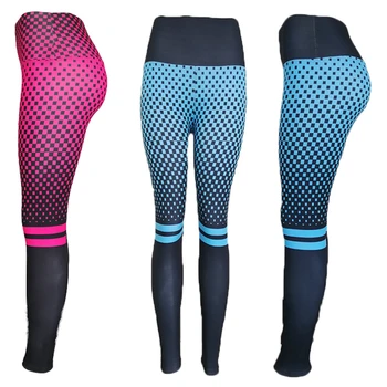 

lattice Blue black Gradient Sports Leggings Women Workout Running Training legging Comfortable Push Up Sliming Gym Wear Pants