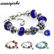 Уникальные и изысканные красочные ювелирные изделия, очаровательные браслеты для женщин, Зеленые хрустальные бусины, подходят для браслетов и браслетов DIY