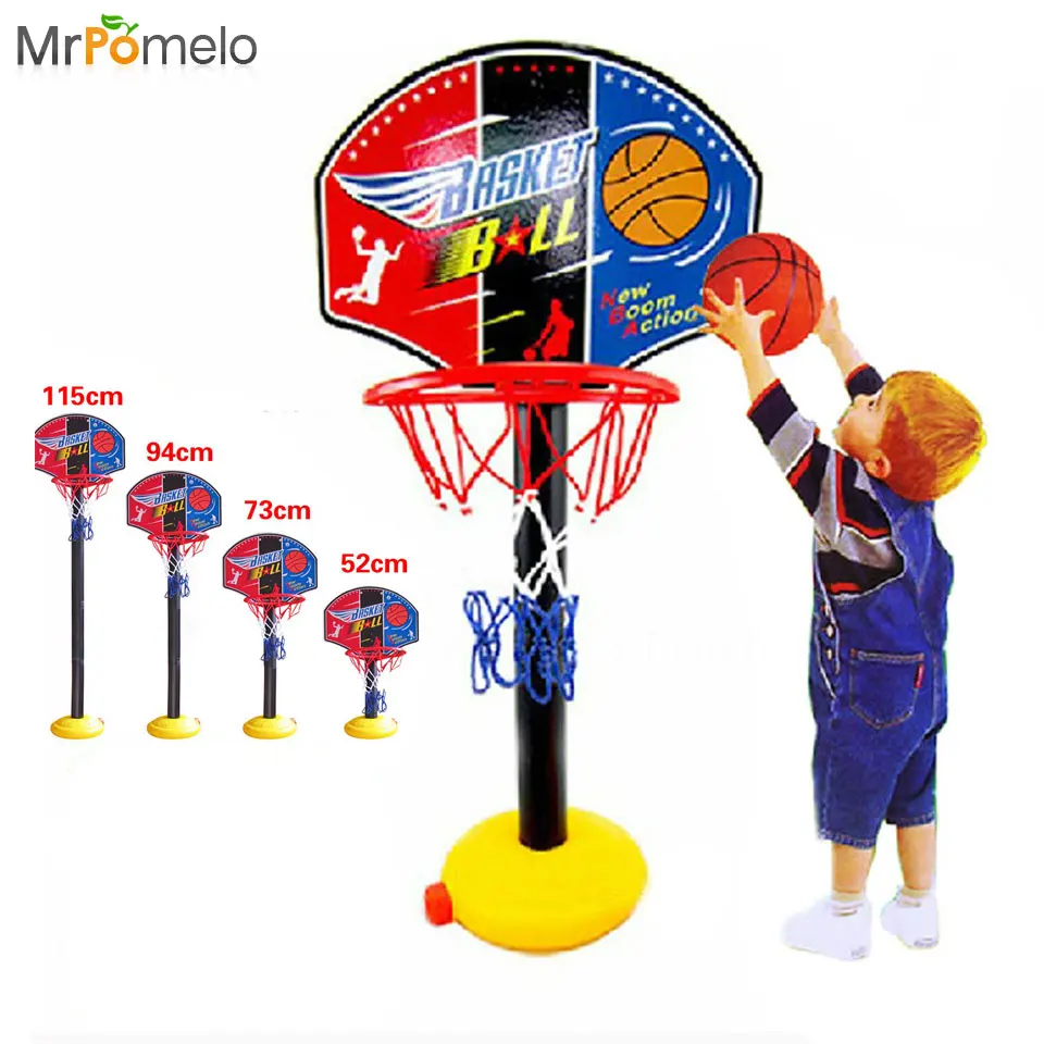 Kids Outdoor Sports Portable Basketball Toy Set with Stand Ball Pump