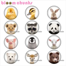 Голова животных Медведь Панда Кролик Утка круглый фото стекло кабошон демонстрационная плоская задняя часть делая Результаты 12 мм/18 мм/20 мм/25 мм TL1032