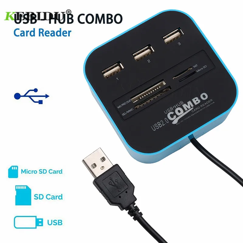 USB Hub 2,0 SD/устройство для считывания с tf-карт многопортовый usb-адаптер 3 Порты и разъёмы USB 2,0 концентратор комбо для карты памяти SD/MMC/M2/MS/MP