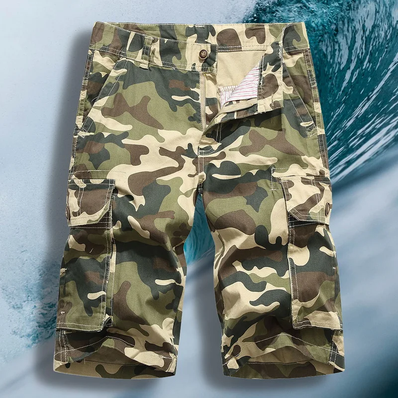 SHUJIN летние мужские Шорты хлопковые камуфляжные шорты мужские повседневные военные карманы армейские тактические короткие тренировки