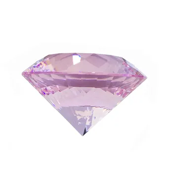 

Pink Multifaceted Crystal Glass Diamond Fengshui Paperweight 80mm 1pcs For Eeven Party Supplies Gift Box Souvenir Gift