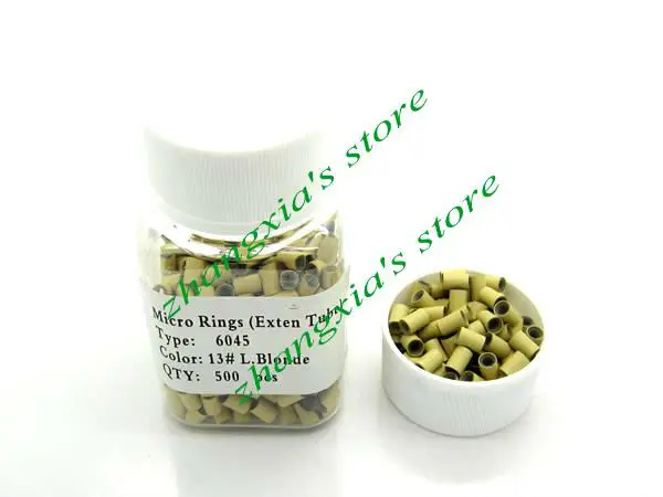 

4 Colors 6mm Silicone Copper Micro Rings/Links/Beads/Tube For All Kind Hair Extensions Tools,Blonde 500pcs,Free Shipping,LZH0020