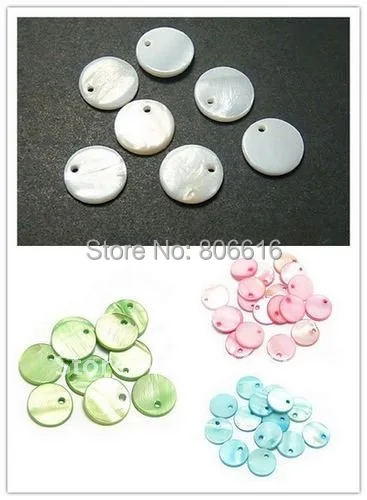 

12MM 200Pcs Natural Shell Beads Flat Round Shape Stone Jewelry Bead