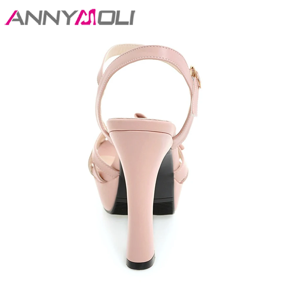 ANNYMOLI/женские босоножки на платформе и высоком каблуке Обувь для вечеринок с