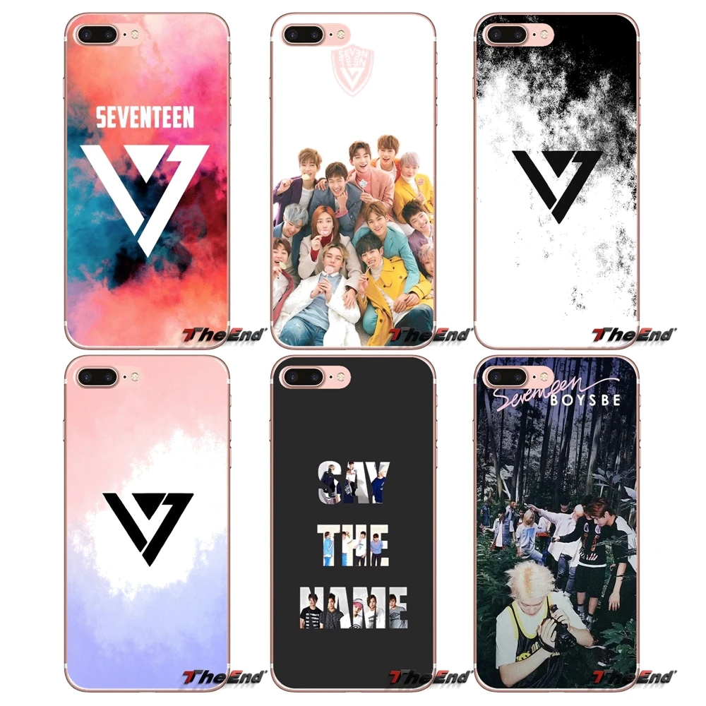 

For Samsung Galaxy S9 Plus Note 8 One Plus oneplus 5T Meizu M5s LG V30 HTC U11 Capa KPop Seventeen Logo TPU Silicone Case Cover