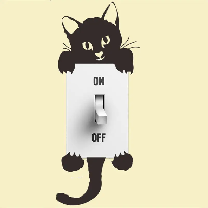 NEW 1PC Creative Black Cat Light Switch Wall Sticker Art Design Funny Home Decor | Дом и сад