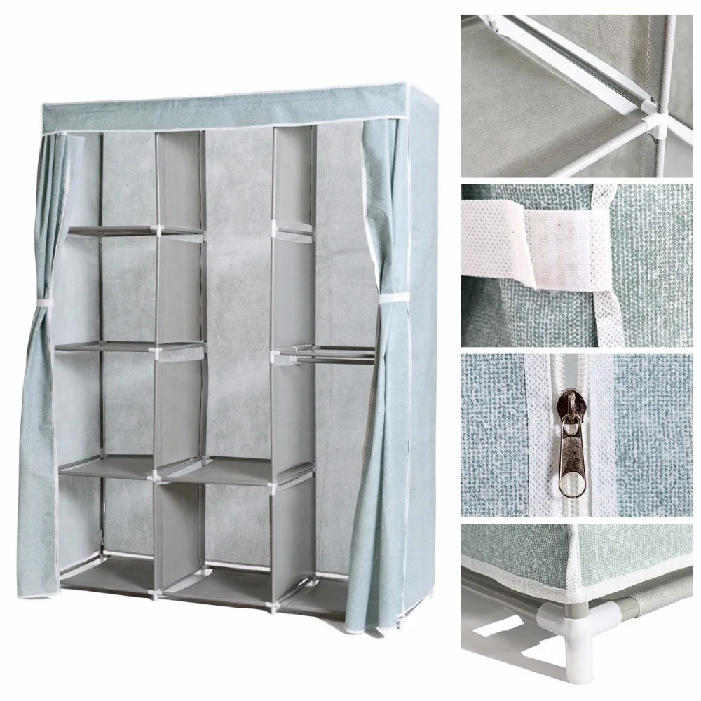 Giantex Portable Clothes Closet Storage Organizer Fabric Wardrobe Cabinet Clothes Rack Home Furniture HW56837 Giantex Portable Clothes Closet Storage Organizer Fabric Wardrobe Cabinet Clothes Rack Home Furniture HW56837