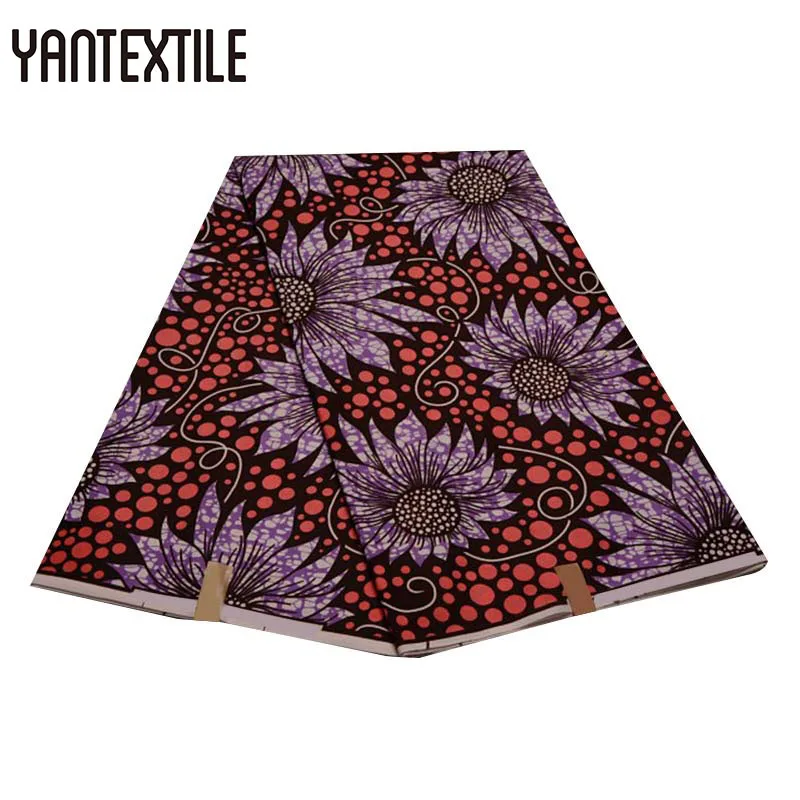 

YANTEXTILE New 2019 Ankara African Wax Print Fabric 6 Yards Fashion Veritable Wax Tissu Africain Batik Fabric For Wedding Dress
