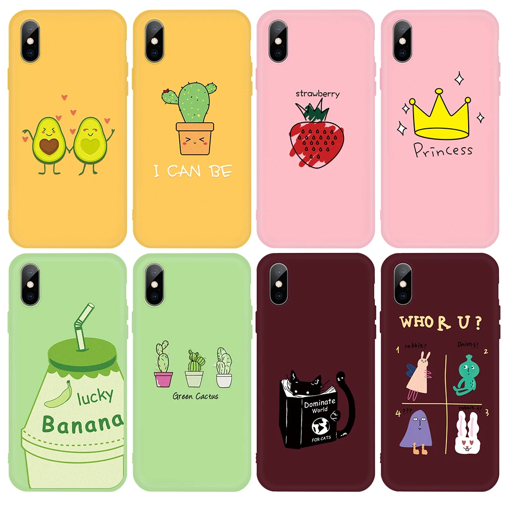 

Cartoon Animal Phone Case For iPhone 6 S 7 8 Plus Case Silicone Soft Candy TPU Cover Case For iPhone X XR XS MAX 6S yellow Coque