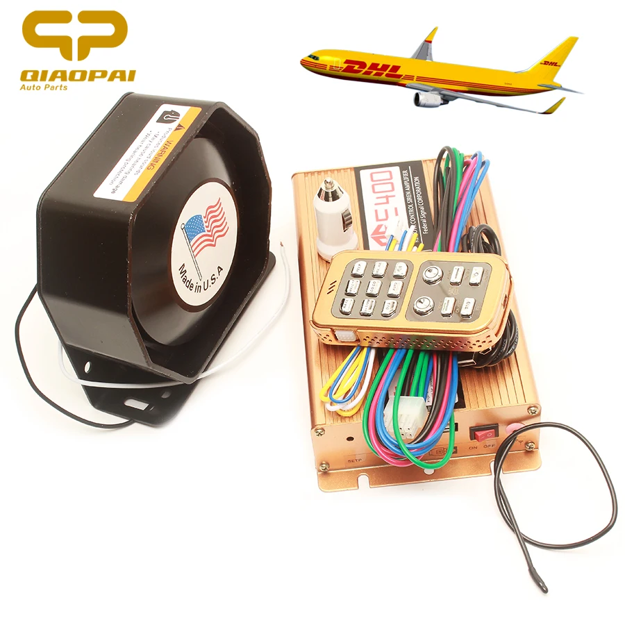 

12V Car Alarm Auto Sound System Megaphone Klaxon Sirene Police for Ambulance Truck Train VW Tweeter Loud Speakers Wireless 400W