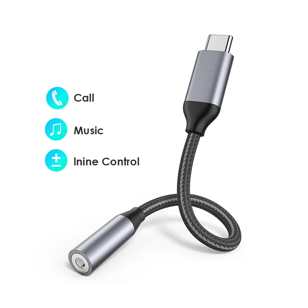 

3.5mm Jack Converter Earphone Audio to Type-C Adapter Cable Type USB C to 3.5 mm Headphone Aux Cable for Huawei P20 Lite Mate 20