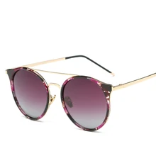 Mujeres gafas de Sol Polarizadas UV400 Retro Marco Redondo del Metal De Diseño de Marca Gafas de Sol de Lujo de Las Señoras Luz de Conducción gafas de sol mujer