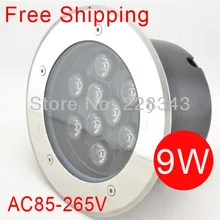 Free Shipping 85 265V IP65 RGB High Power 9W LED Buried Light underground lamp Inground Lighting