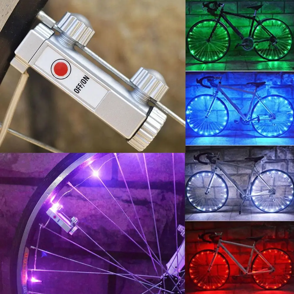 20 светодиодный велосипедный велосипед Велоспорт огни на колеса светодиодный колесо спиц светильник полосы лампы