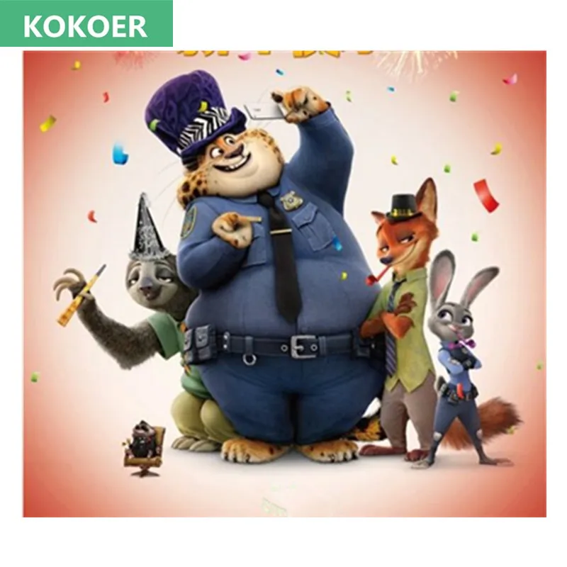

Zootopia Cartoon 5D Diy Diamond Painting Leopard 2018 Cross Stitch Fox and rabbit Needlework Diamond Embroidery Full Decorative