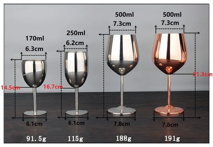 1 шт Классический Бокал для вина es из нержавеющей стали 18/8 бокал для вина бар бокал для вина бокал для шампанского Коктейльная чашка для питья очаровательные вечерние принадлежности