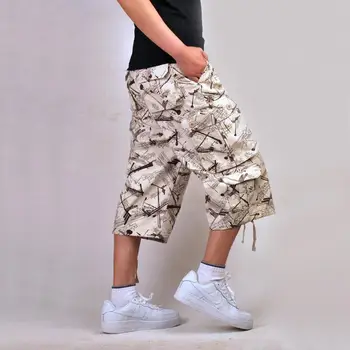 

2020 summer style mens shorts bermuda masculina loose cargo shorts overalls fashion multi-pocket trousers in washed cotton 8