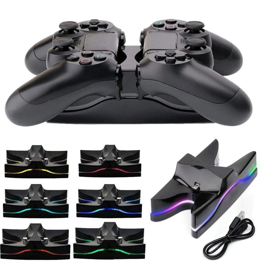 

PS4 Wireless Controller Charger LED UFO Dual Gamepad Quick Charging Dock Stand for Play Station PS 4 Dualshock 4 Accessories