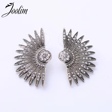 Розовое золото и серебро, кубического циркония Starburst сережки-гвоздики Большие Серьги античные серьги для Для женщин