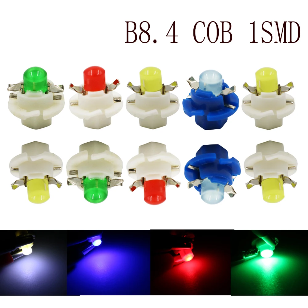 

YSY 10pcs B8.4 1SMD 12V Car LED Dashboard Winding Light Bulbs Instruments Panel Neo Wedge Light Warning Indicator white Blue Red
