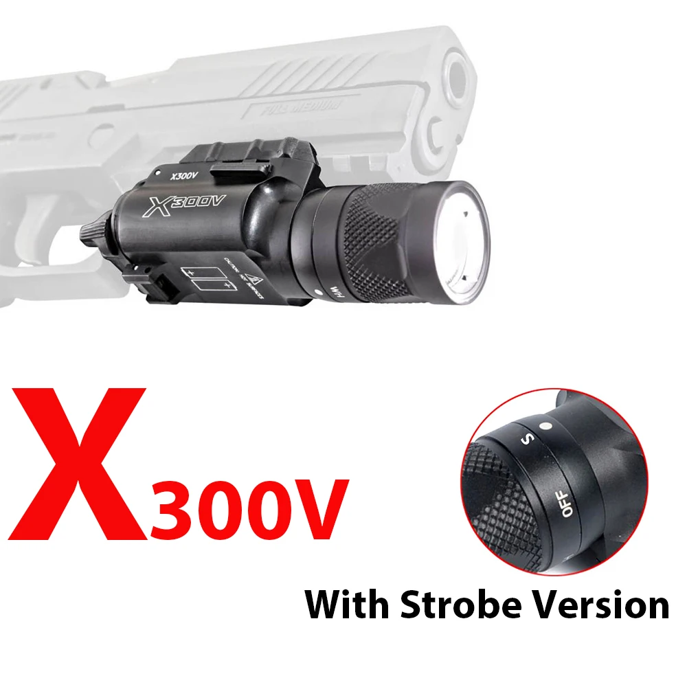 Tactical X300V Pistol Flashlight Strobe Weapon Light LED 500 Lumens