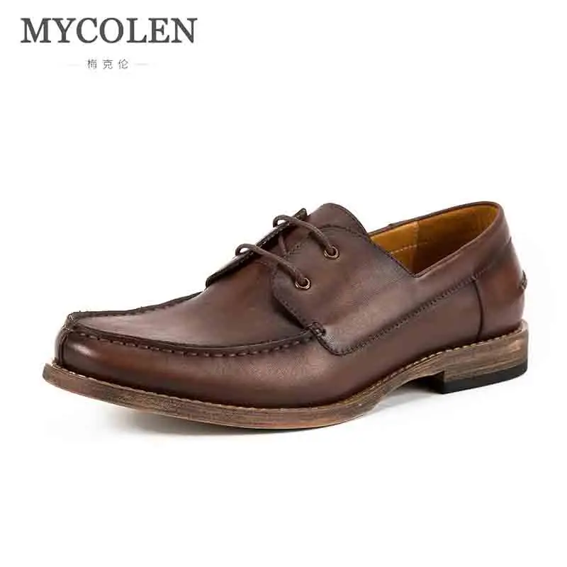 

MYCOLEN Brand Formal Shoes Genuine Leather Luxury Brand Top Fashion Men'S Dress Shoes Black Shoes New Business Office Shoes Men