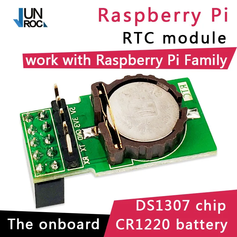 Junroc Raspberry Pi Модуль RTC DS1307 ввода-вывода Pin подключение Совместимость с Raspberry Pi 3B Pi 3B +