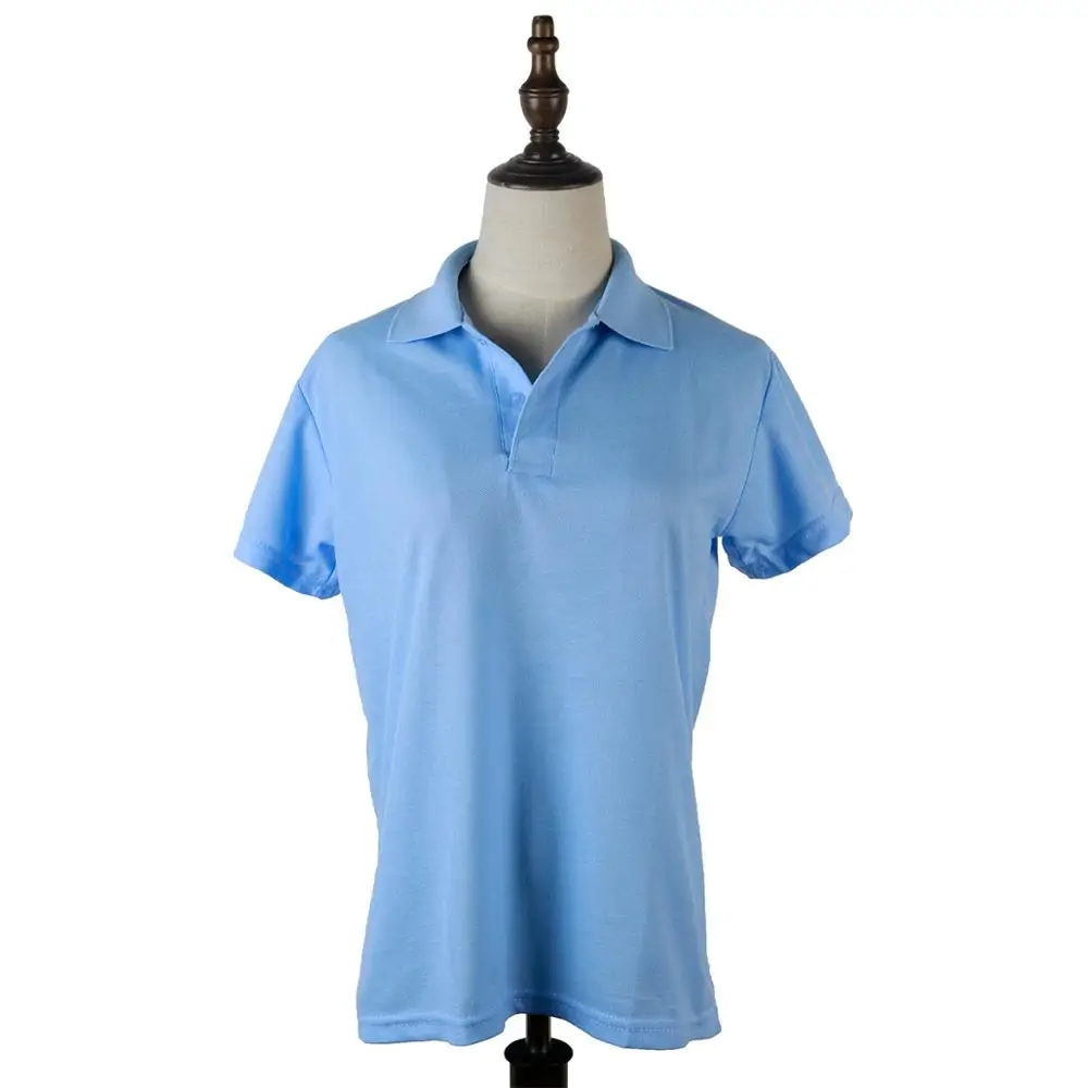 

10pcs/Lot Factory Wholesale 35%Polyester+65%Cotton 200G Short-Sleeve Eyelet Fabric High Quality Plain Ladies Slim Polo Shirts