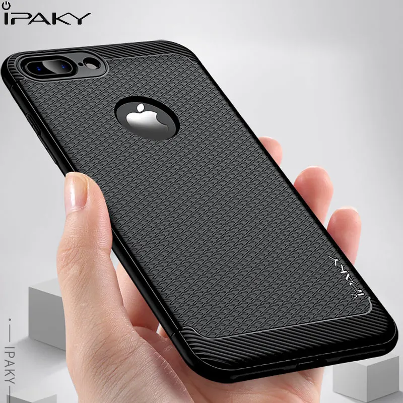 

For iphone 8 case cover ipaky Business Silicone Soft Cover 3D Non-slip Texture Shockproof Housing for iphone 8 plus case iphone8