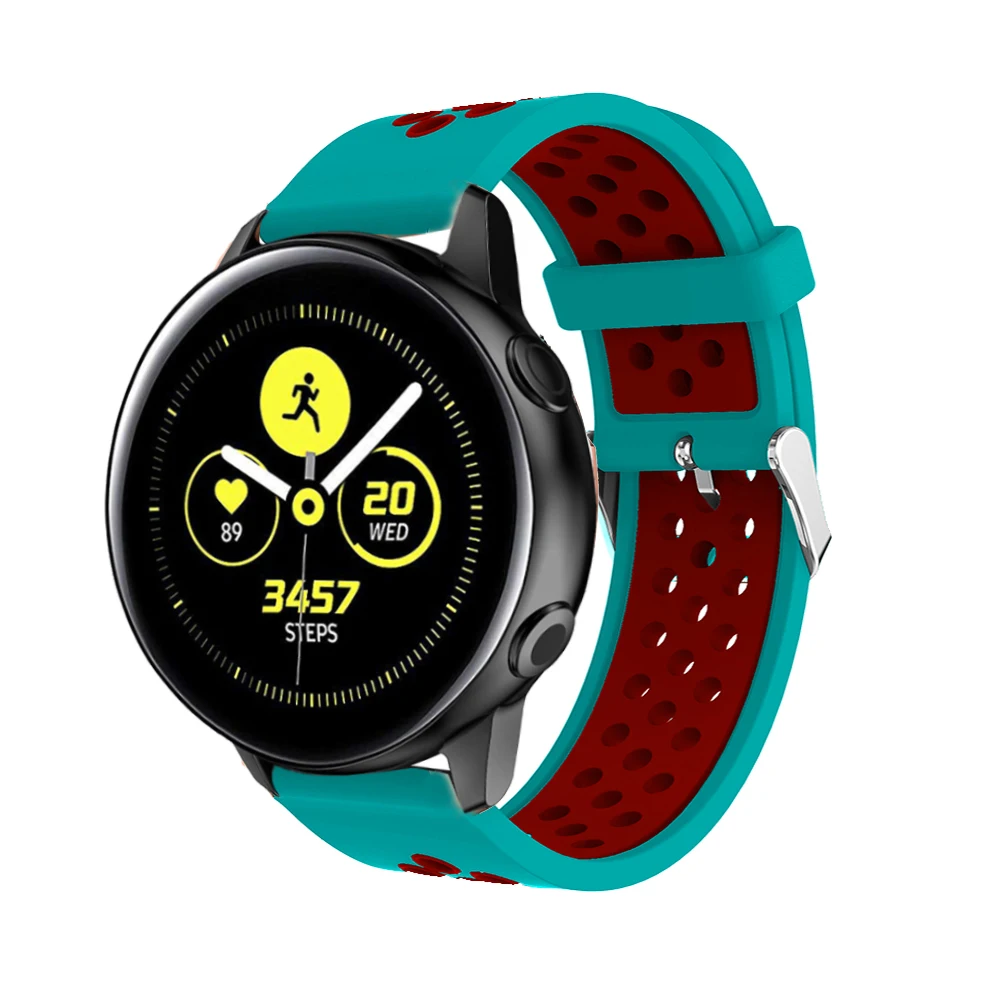 20 мм спортивный силиконовый ремешок для samsung Galaxy Watch Active 2 для Xiaomi Huami Amazfit Bip Смарт-часы браслет