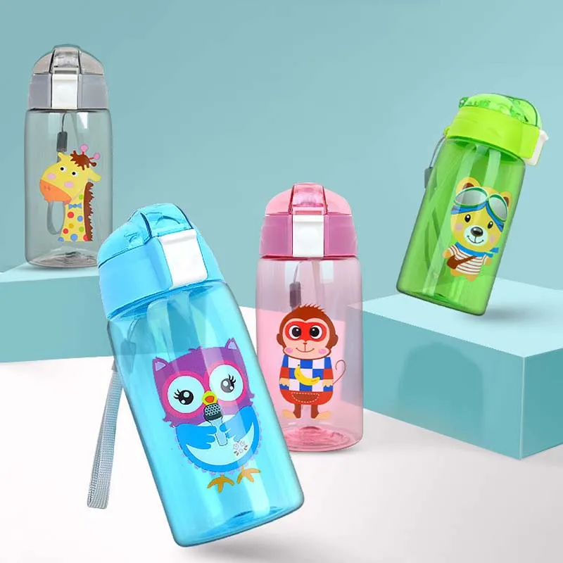 Экологически чистые бутылки для питьевой воды с героями мультфильмов BPA пластиковая соломинка детская бутылка детский чайник переносная Спортивная бутылка