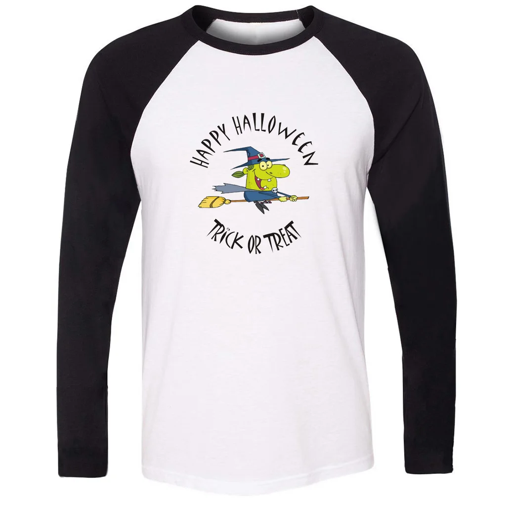 men witch flying silhouette halloween happy halloween design t shirt for girls long sleeves tee tops gift creative printed tee in t shirts from mens