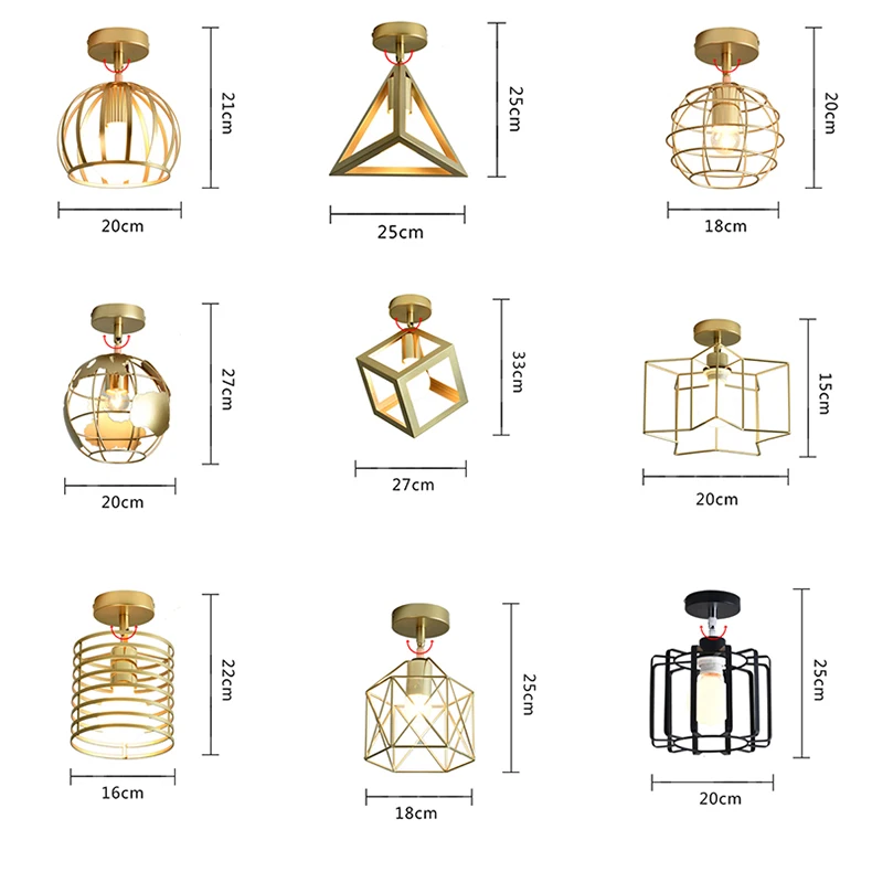 Современного потолочный светильник Nordic Утюг потолочный светильник золото обратно светодиодный E27 светильник ing приспособление для Спальня гостиной, кухни, художественное украшение дома
