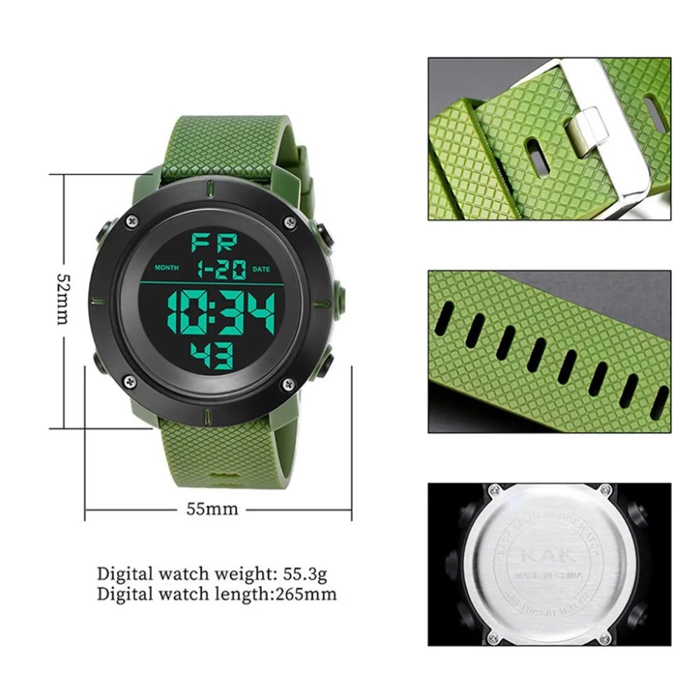 Модные высококачественные многофункциональные спортивные водонепроницаемые спортивные часы 30 м электронные цифровые часы подарки мужские наручные светящиеся часы D4