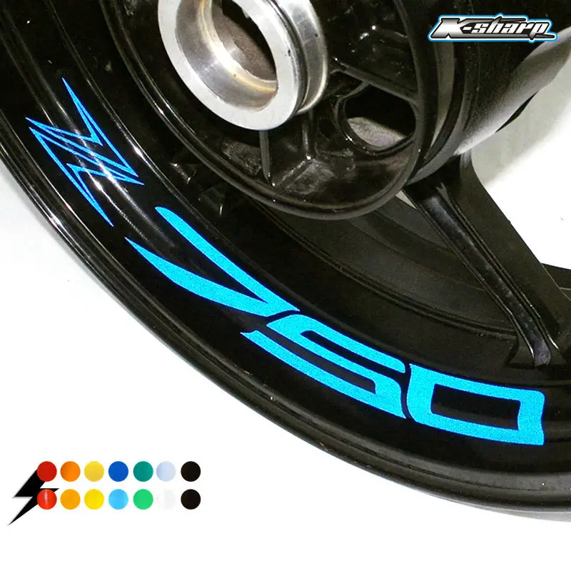 

8 X CUSTOM INNER RIM DECALS WHEEL Reflective STICKERS STRIPES FIT KAWASAKI Z 750