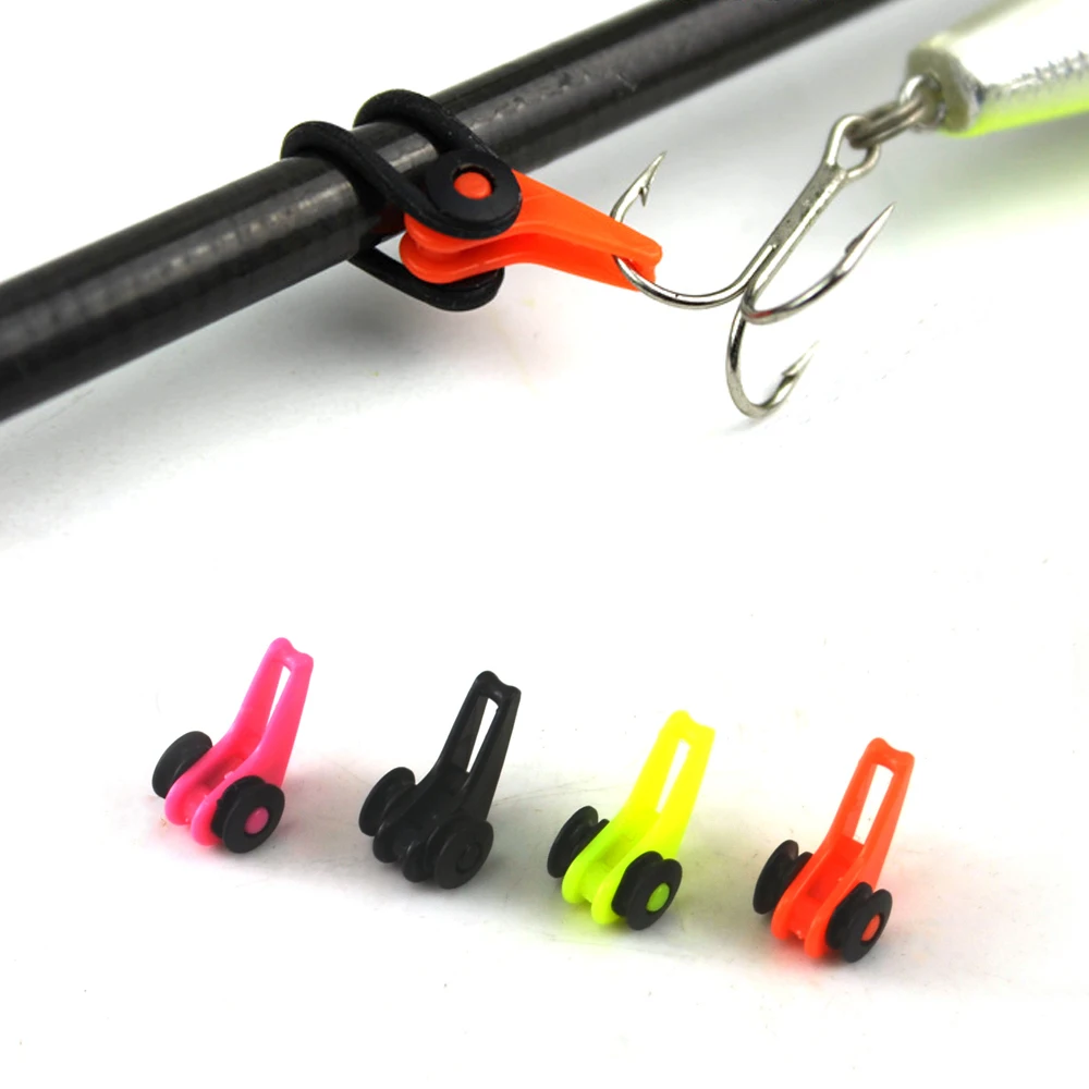 2PCS Multiple Color Plastic Fishing Rod Pole HooK Keeper Lure Spoon Bait  Treble Holder Small Fishing Accessories