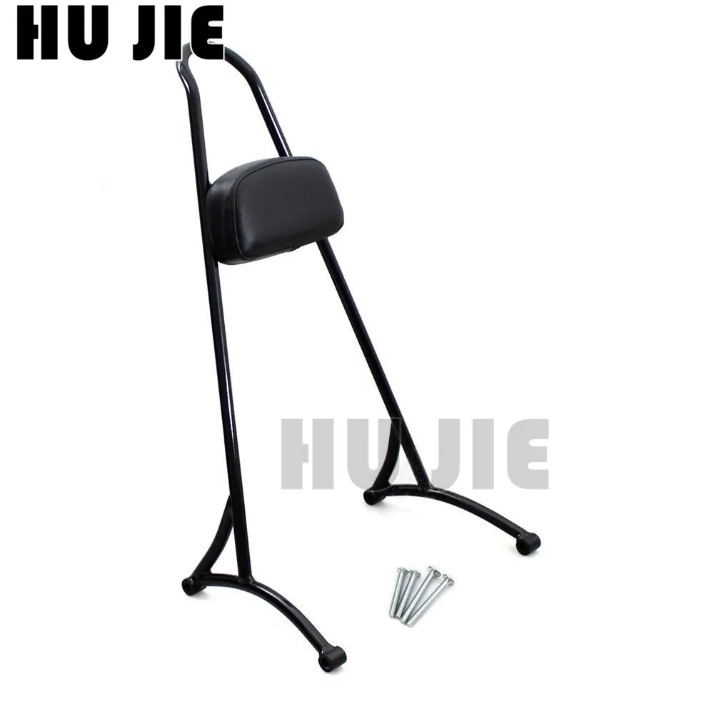 Black Motorcycle Tall Sissy Bar Backrest Detachable Back Rest Pad For Harley Sportster XL883 XL1200 883 1200 2004-2017 05 06 07