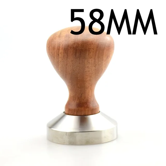 1 шт. палисандр Кофе вскрытия 58 мм с деревянной ручкой 304 Нержавеющая сталь Молоток-основание, прямые продажи, акционное предложение - Цвет: A58mm