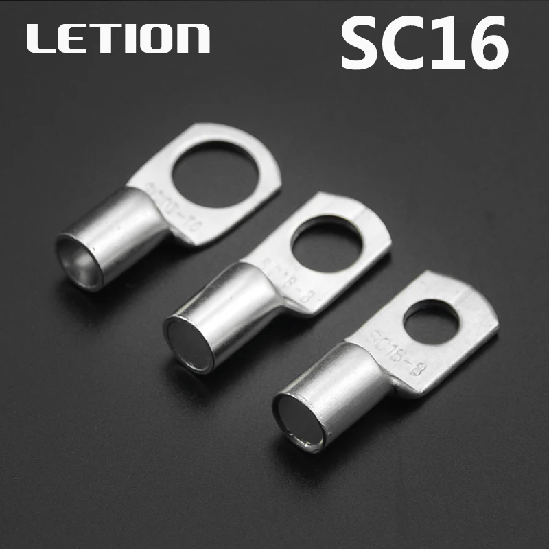 

SC16 Tined copper connecting terminal SC16 bolt hole cable lugs battery terminals 16mm square wire 5PCS 10PCS 50PCS