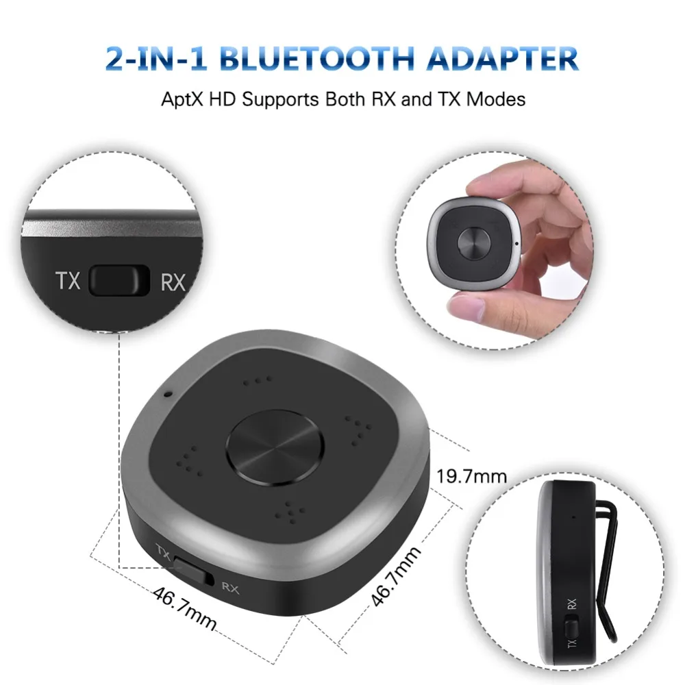 Elekele 2 In 1 Bluetooth Transmitter Receiver Wireless 3.5MM Audio Adapter For Smartphone PC TV Bluetooth Receiver Transmitter