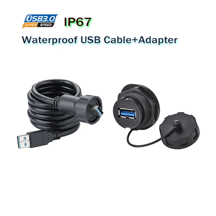 IP67 USB3.0 Waterproof Cable and Adapter / USB3.0 Waterproof Cable + USB3.0 Waterproof Female