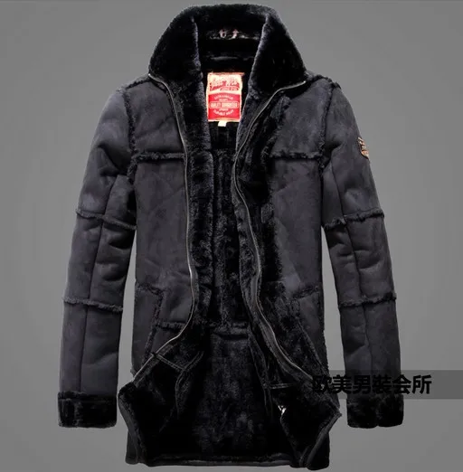 

Crazy promotion ! winter man's new products arrival warm luxury coat novelty design fur leather aviator jacket clothes M - 2XL