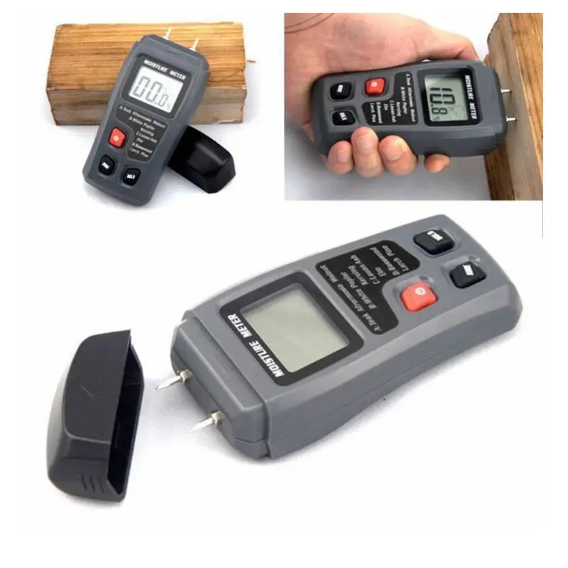 

LCD Digital Display Wood Moisture Meter Range 0-99.9% Wood Humidity Tester Timber Damp Detector