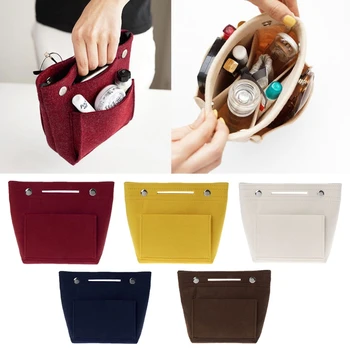 

Portable Felt Fabric Insert Handbag Tote Purse Organizer Cosmetic Travel Bag